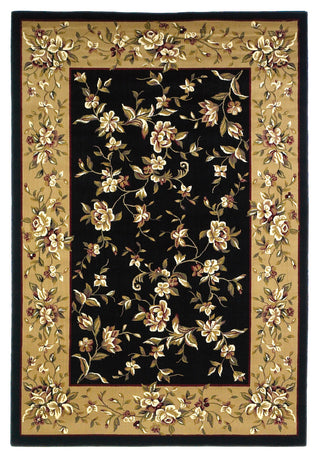 KAS Cambridge 7336 Black/Beige Floral Delight Machine Woven Area Rug