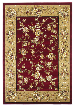 KAS Cambridge 7337 Red/Beige Floral Delight Machine Woven Area Rug