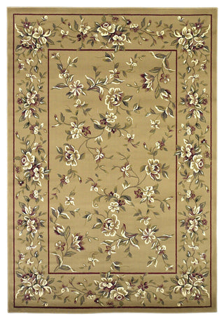 KAS Cambridge 7338 Beige Floral Delight Machine Woven Area Rug