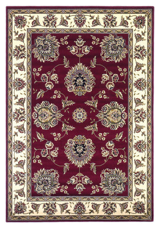 KAS Cambridge 7340 Red/Ivory Floral Mahal Machine Woven Area Rug