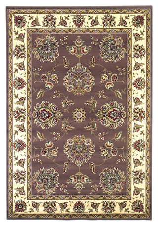 KAS Cambridge 7341 Plum/Ivory Floral Mahal Machine Woven Area Rug