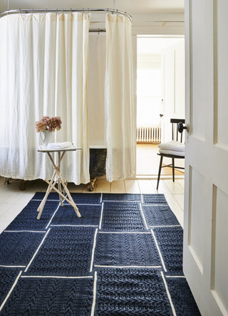 NuStory Bovina Camp Chairs Indigo Area Rug by Newell Turner 