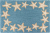 Trans Ocean Capri 1710/04 Starfish Border Blue Area Rug by Liora Manne