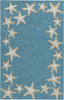Trans Ocean Capri 1710/04 Starfish Border Blue Area Rug by Liora Manne