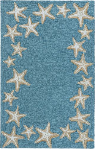 Trans Ocean Capri 1710/04 Starfish Border Blue Area Rug by Liora Manne