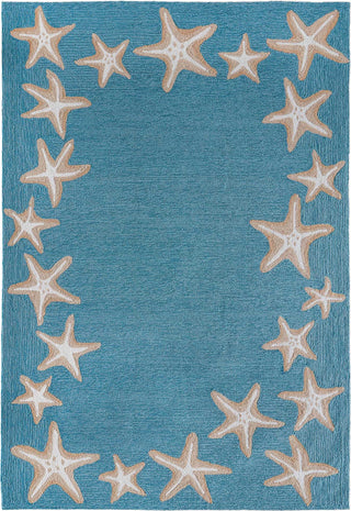 Trans Ocean Capri 1710/04 Starfish Border Blue Area Rug by Liora Manne