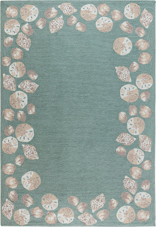 Trans Ocean Capri 1723/04 Seashell Border Blue Area Rug by Liora Manne