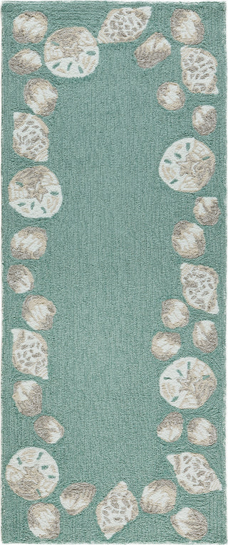 Trans Ocean Capri 1723/04 Seashell Border Blue Area Rug by Liora Manne