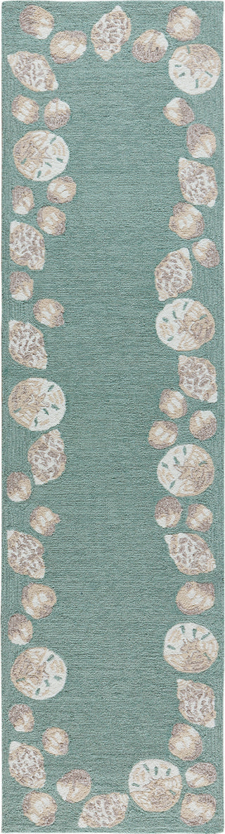 Trans Ocean Capri 1723/04 Seashell Border Blue Area Rug by Liora Manne