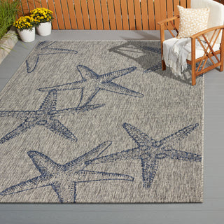 LR Resources Captiva 81019 Gray/Navy Area Rug Alternate Image Feature