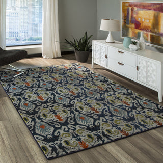 Momeni Casa CAS-2 Navy Area Rug Room Scene Feature