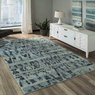 Momeni Casa CAS-4 Ocean Blue Area Rug Room Scene Feature