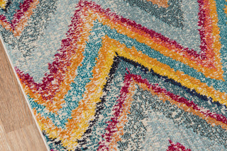 Momeni Casa CAS-7 Ocean Blue Area Rug Closeup