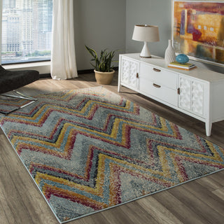 Momeni Casa CAS-7 Ocean Blue Area Rug Room Scene Feature