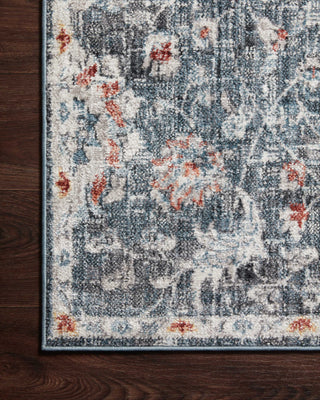 Loloi II Cassandra CSN-04 Blue/Rust Area Rug Corner On Wood