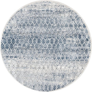 Unique Loom Caspian T-CSPN2 Gray Area Rug Round Top-down Image