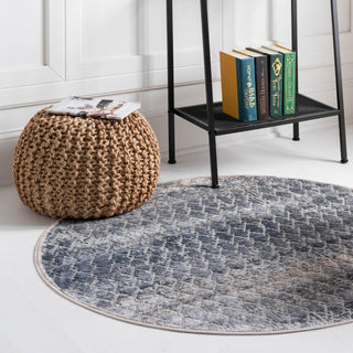 Unique Loom Caspian T-CSPN2 Gray Area Rug Round Lifestyle Image