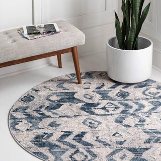 Unique Loom Caspian T-CSPN3 Gray Area Rug Round Lifestyle Image