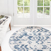 Unique Loom Caspian T-CSPN4 Blue Area Rug Round Lifestyle Image