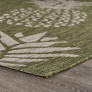 LR Resources Catalina Pineapple Escape Dark Green / Beige Area Rug Angle Image