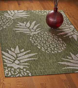 LR Resources Catalina Pineapple Escape Dark Green / Beige Area Rug Lifestyle Image