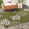 LR Resources Catalina Pineapple Escape Dark Green / Beige Area Rug Lifestyle Image Feature