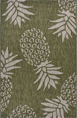 LR Resources Catalina Pineapple Escape Dark Green / Beige Area Rug main image