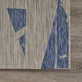 LR Resources Catalina Sails Up Gray / Navy Area Rug Corner Image