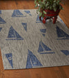 LR Resources Catalina Sails Up Gray / Navy Area Rug Lifestyle Image