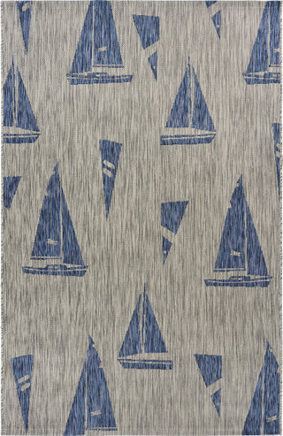 LR Resources Catalina Sails Up Gray / Navy Area Rug main image