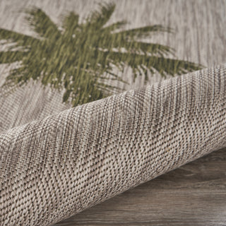 LR Resources Catalina Palm Breeze Beige / Dark Green Area Rug Pile Image