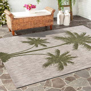 LR Resources Catalina Palm Breeze Beige / Dark Green Area Rug Lifestyle Image