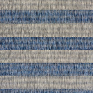 LR Resources Catalina Coastal Stripes Navy / Gray Area Rug Detail Image