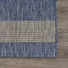 LR Resources Catalina Coastal Stripes Navy / Gray Area Rug Corner Image