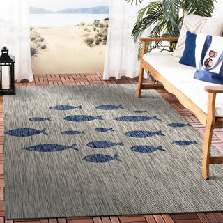 LR Resources Catalina Aquatic Gray / Navy Area Rug Lifestyle Image