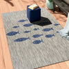 LR Resources Catalina Aquatic Gray / Navy Area Rug Lifestyle Image Feature