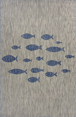 LR Resources Catalina Aquatic Gray / Navy Area Rug main image