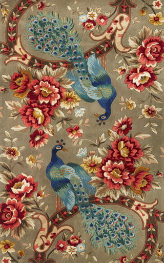 KAS Catalina 0732 Sage Peacock Flora Hand Tufted Area Rug