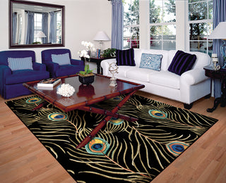 KAS Catalina 0738 Black Peacock Feathers Area Rug 