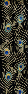 KAS Catalina 0738 Black Peacock Feathers Hand Tufted Area Rug 