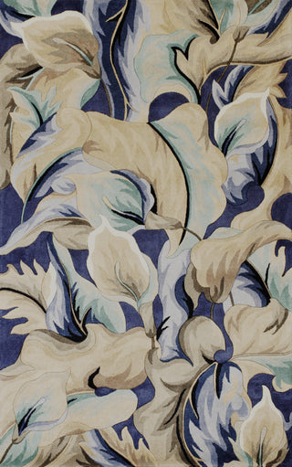 KAS Catalina 0756 Blue Calla Lillies Hand Tufted Area Rug