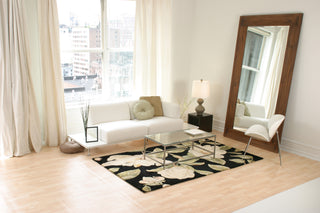 KAS Catalina 0761 Black Magnolia Area Rug Main Image Feature