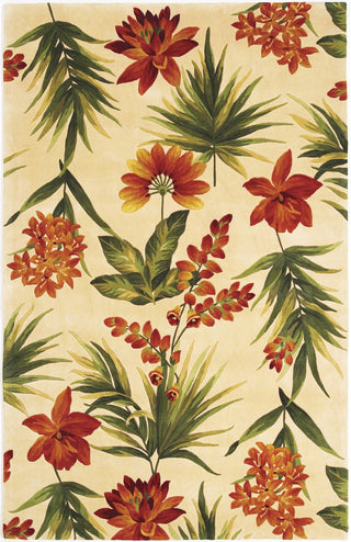 KAS Catalina 0780 Ivory Tropical Flora Hand Tufted Area Rug