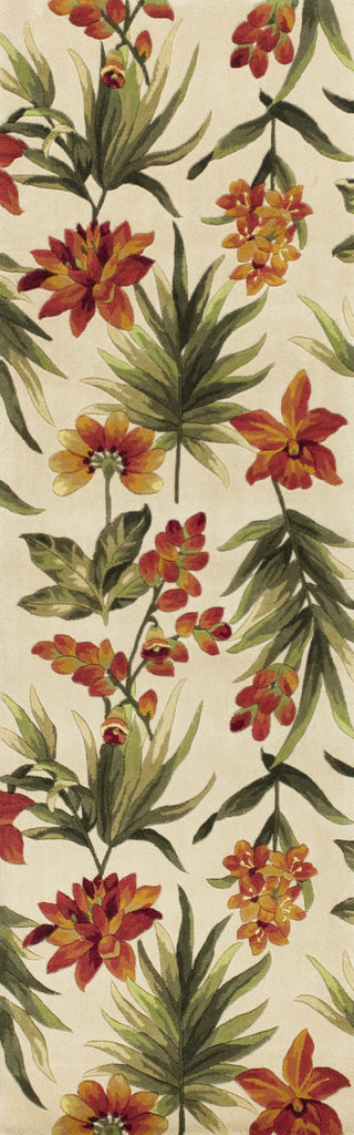 KAS Catalina 0780 Ivory Tropical Flora Hand Tufted Area Rug 