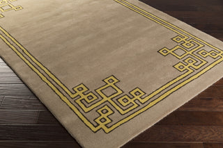 Surya Calaveras CAV-4002 Gold Hand Tufted Area Rug by Beth Lacefield 5x8 Corner