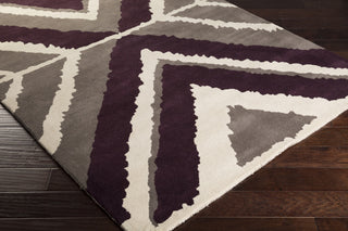 Surya Calaveras CAV-4007 Eggplant Hand Tufted Area Rug by Beth Lacefield 5x8 Corner