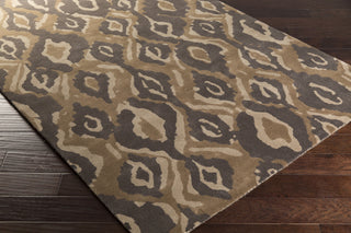 Surya Calaveras CAV-4020 Chocolate Hand Tufted Area Rug by Beth Lacefield 5x8 Corner