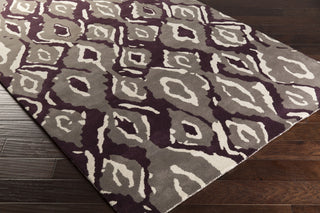 Surya Calaveras CAV-4021 Eggplant Hand Tufted Area Rug by Beth Lacefield 5x8 Corner