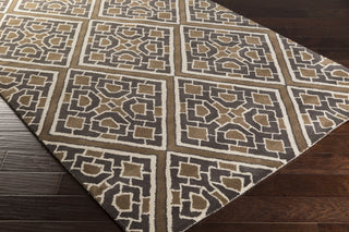 Surya Calaveras CAV-4025 Chocolate Hand Tufted Area Rug by Beth Lacefield 5x8 Corner