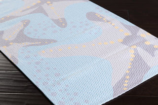Surya Cape Cod CCD-1001 Sky Blue Machine Loomed Area Rug Corner Shot